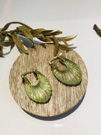 Thumbnail for Green Crystal Hoop Earrings