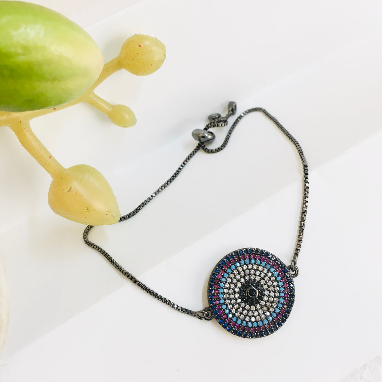 Big Round Evil Eye Diamond Bracelet Zayn Luxury Jewellery