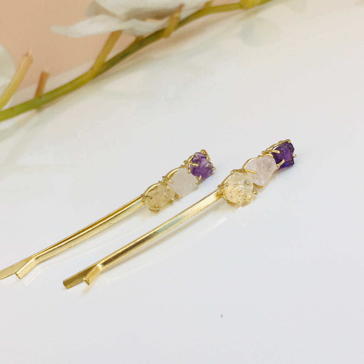 Raw Stone Hair Pin Zayn Luxury Jewellery