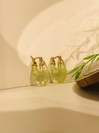 Thumbnail for Green Crystal Hoop Earrings