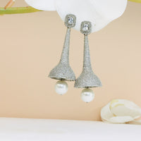 Thumbnail for Diamond Pearl Drop Cocktail Earrings Zayn Luxury Jewellery