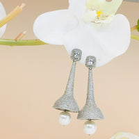 Thumbnail for Diamond Pearl Drop Cocktail Earrings Zayn Luxury Jewellery