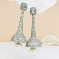 Thumbnail for Diamond Pearl Drop Cocktail Earrings Zayn Luxury Jewellery