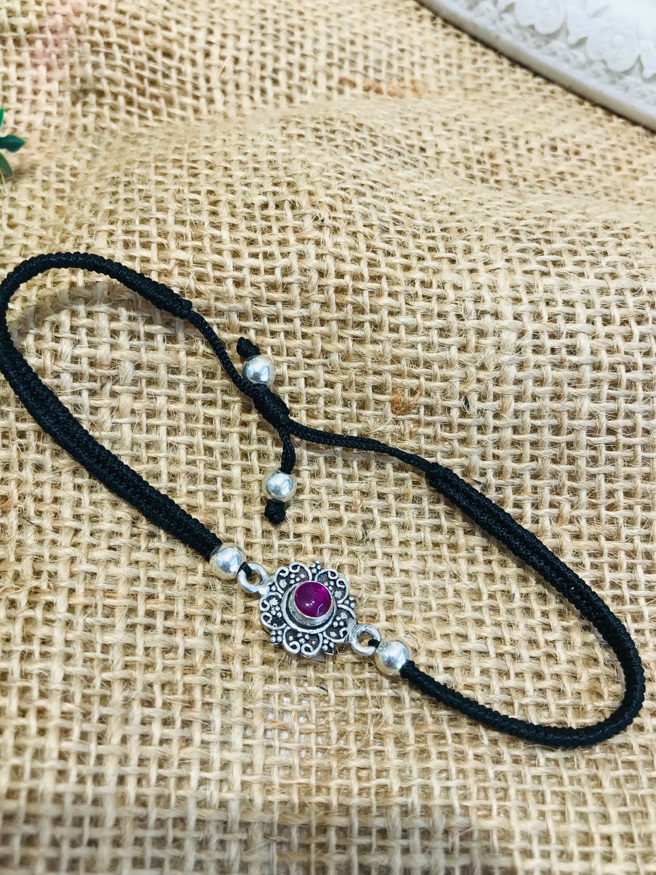 Silver Ruby Bracelet