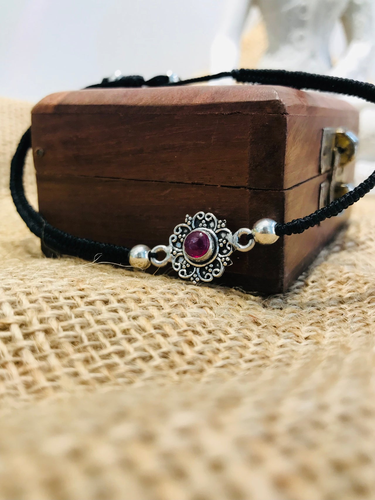 Silver Ruby Bracelet