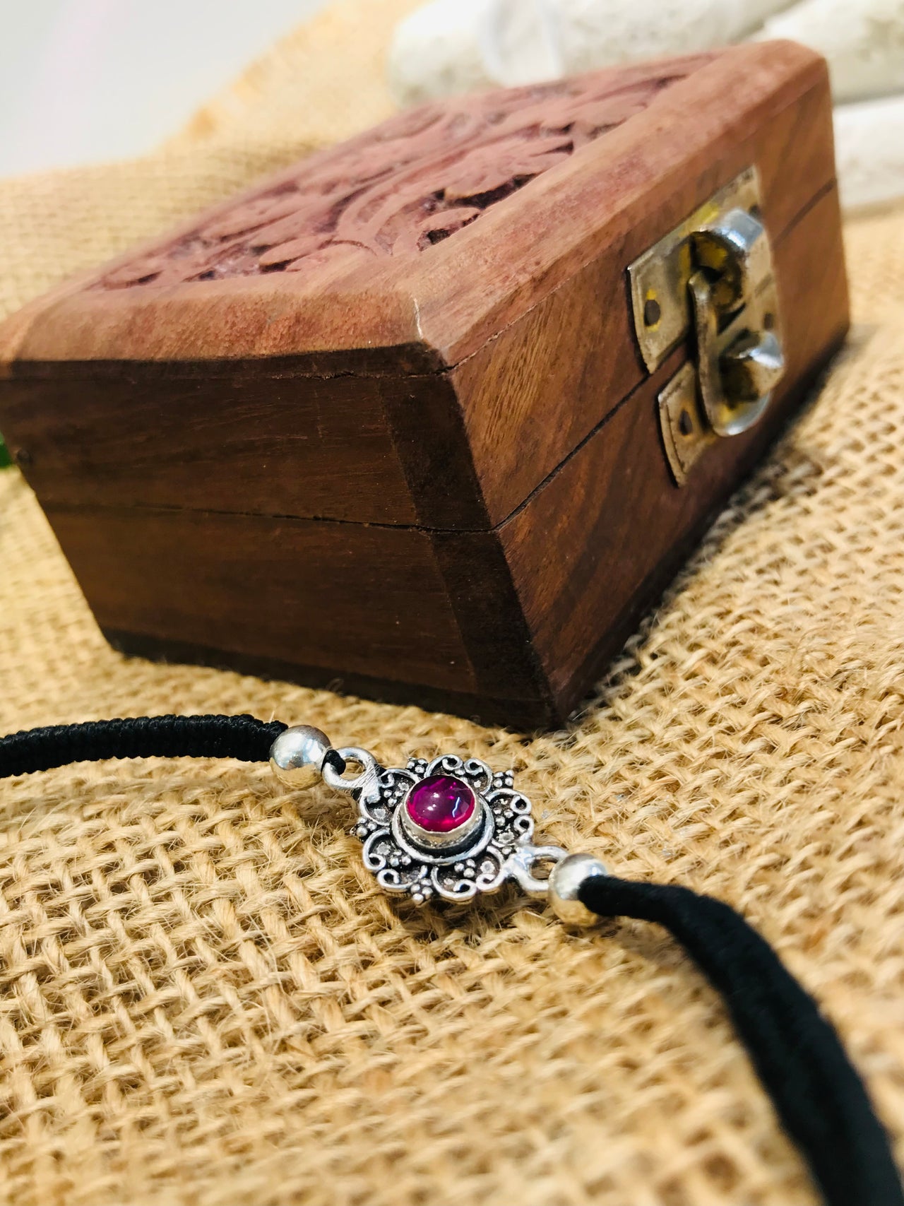 Silver Ruby Bracelet