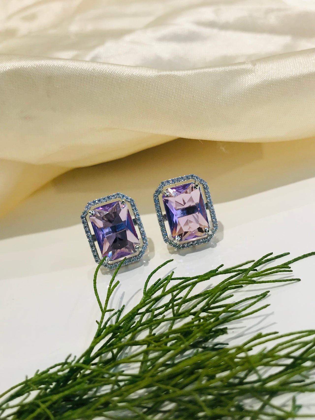 Purple Crystal Earring