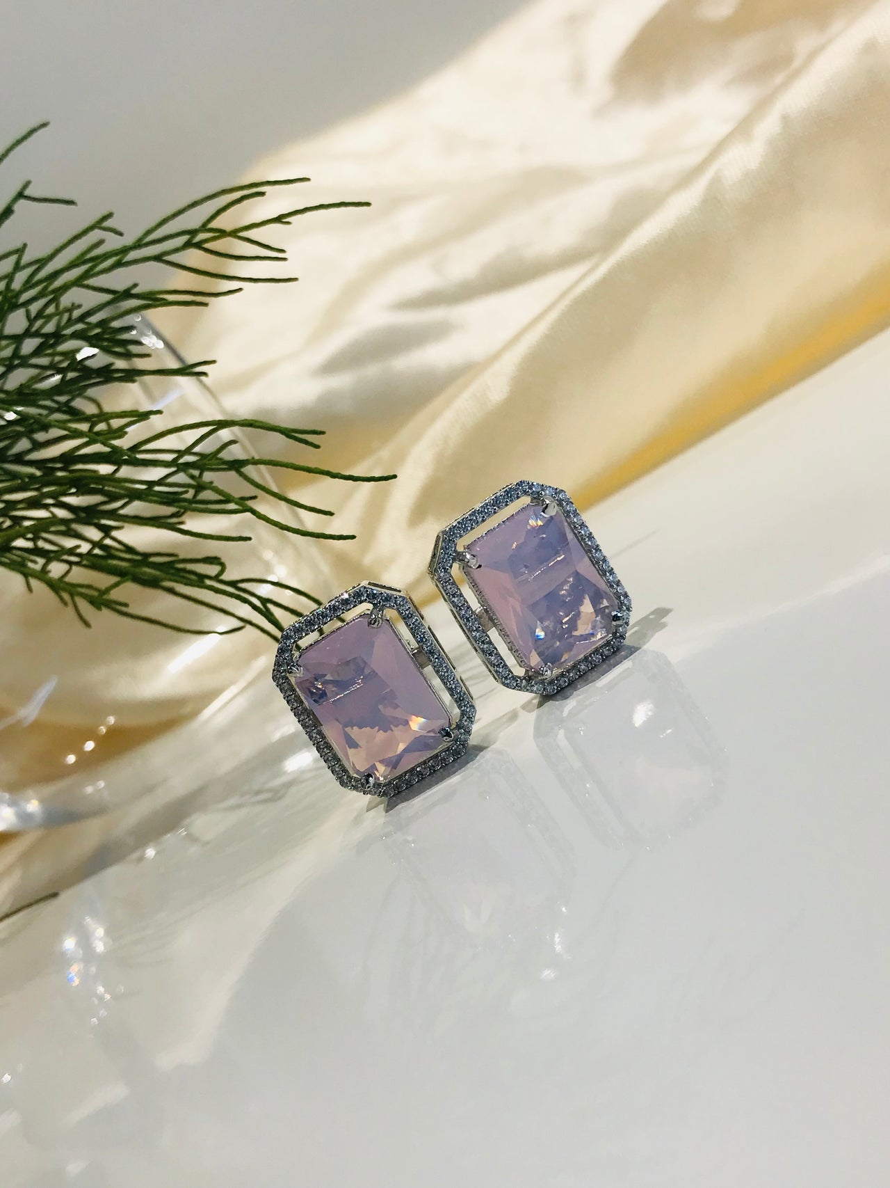 Lavender Crystal Earring
