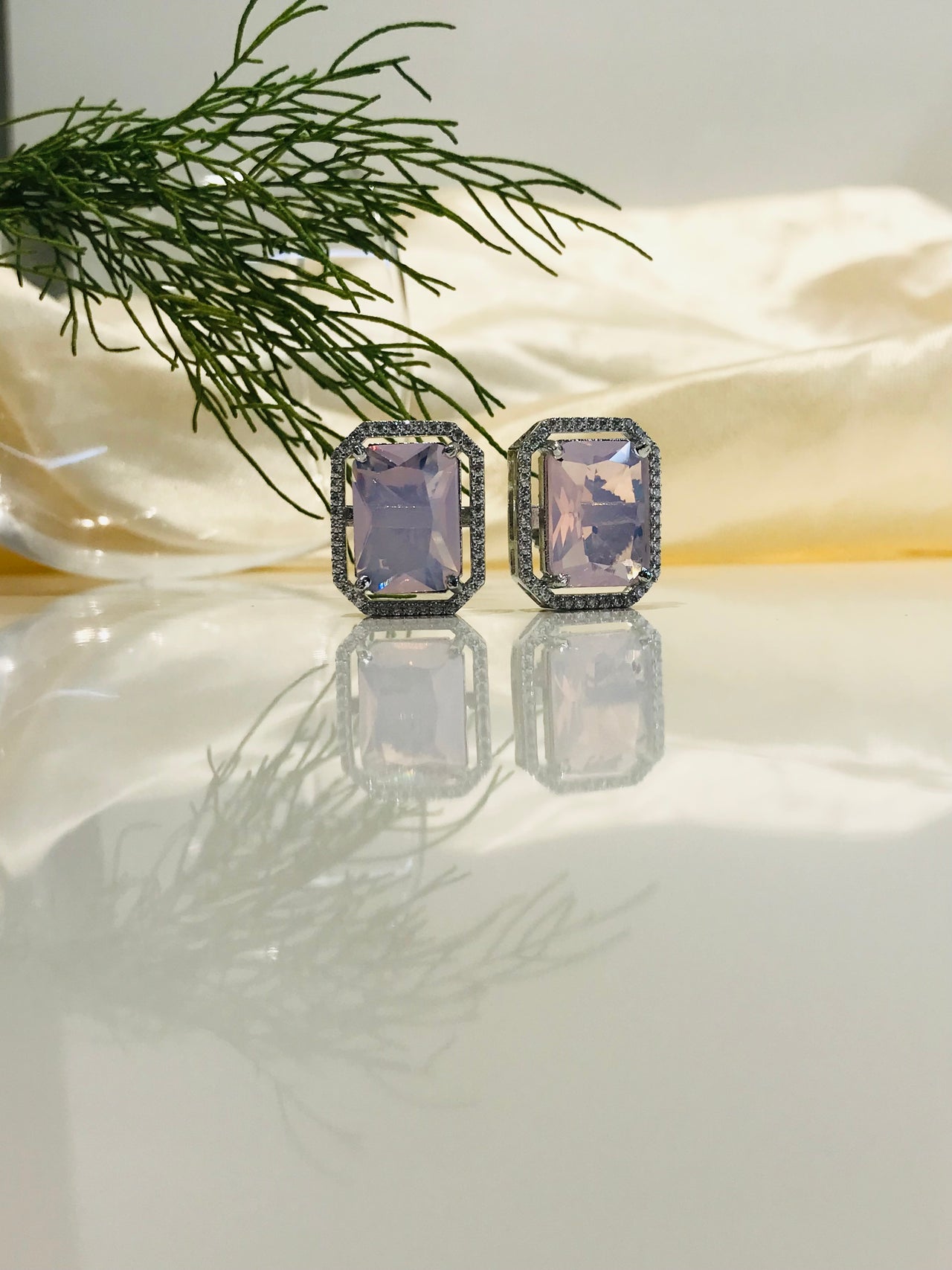 Lavender Crystal Earring