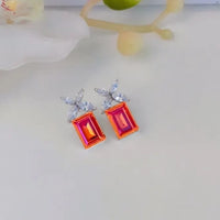 Thumbnail for Orange Crystal Stud Earrings Zayn Luxury Jewellery