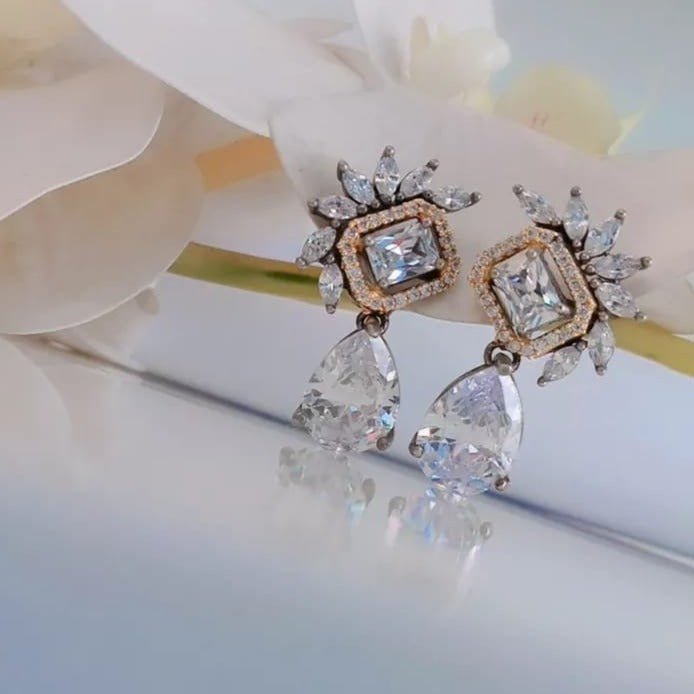 Crystal Pear Drop Earrings Zayn Luxury Jewellery
