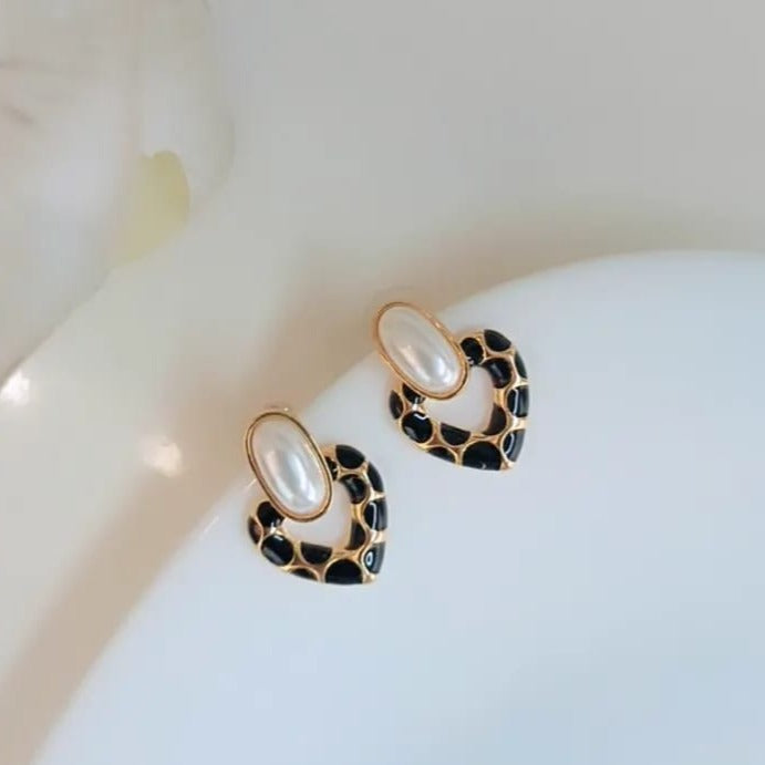 Enamel Heart Earrings Zayn Luxury Jewellery