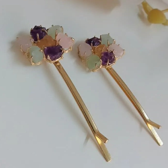 Gem Stone Hair Pin Zayn Luxury Jewellery