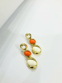 Thumbnail for Orange Pearl Golden Earrings