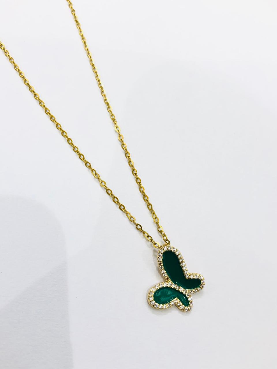 Green Butterfly Golden Chain