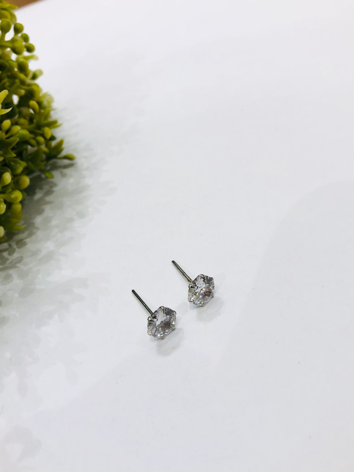 Small Plain Solitaire Stud Earrings