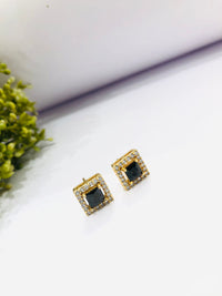 Thumbnail for Black Golden Stud Earrings