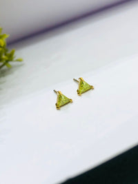 Thumbnail for Green Triangle Golden Earrings