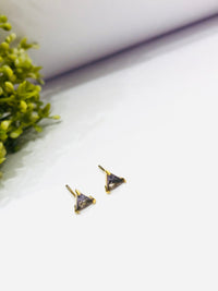 Thumbnail for Purple Stone Golden Earrings