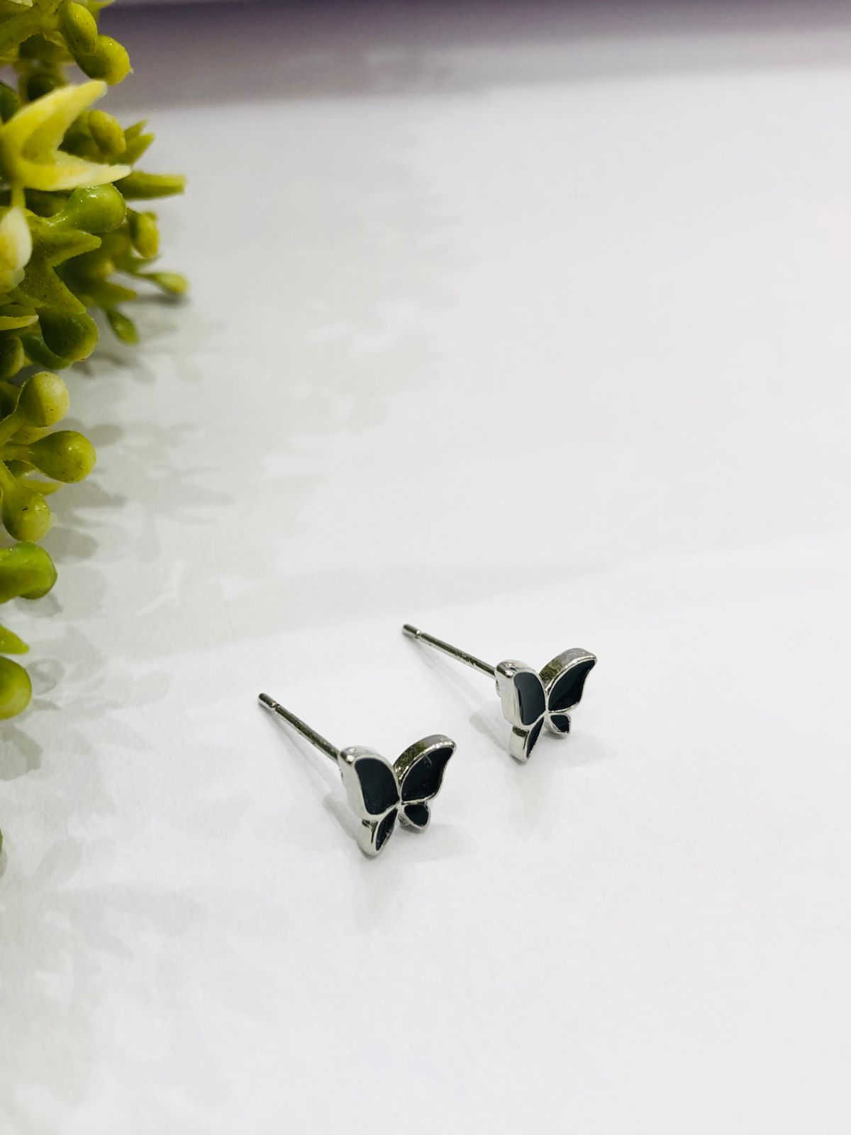 Black Butterfly Stud Earrings