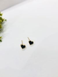 Thumbnail for Small Black Heart Stud Earrings