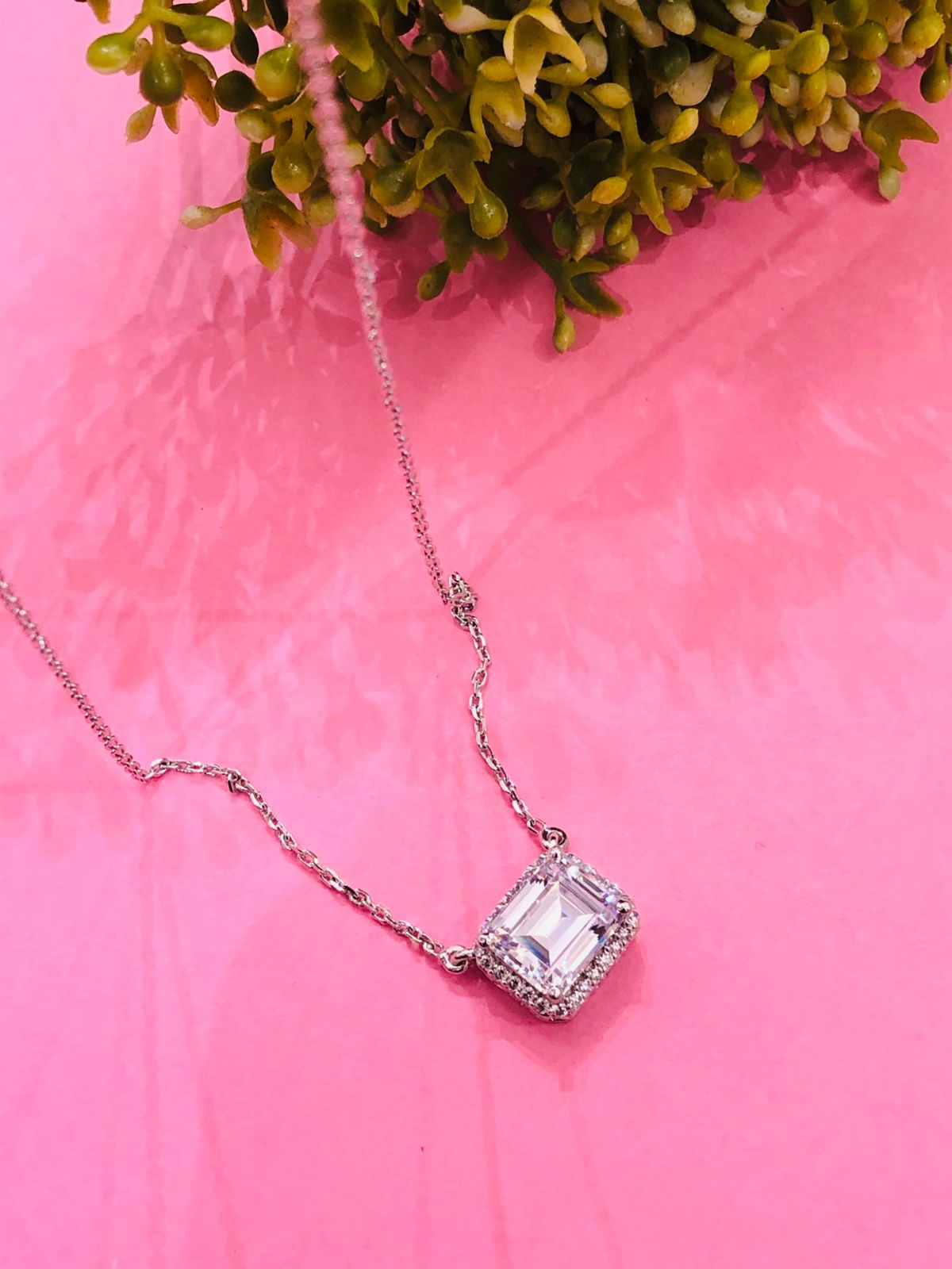 925 Silver Baguette Stone Chain