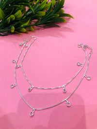 Thumbnail for 925 Silver Rhinestone Anklet