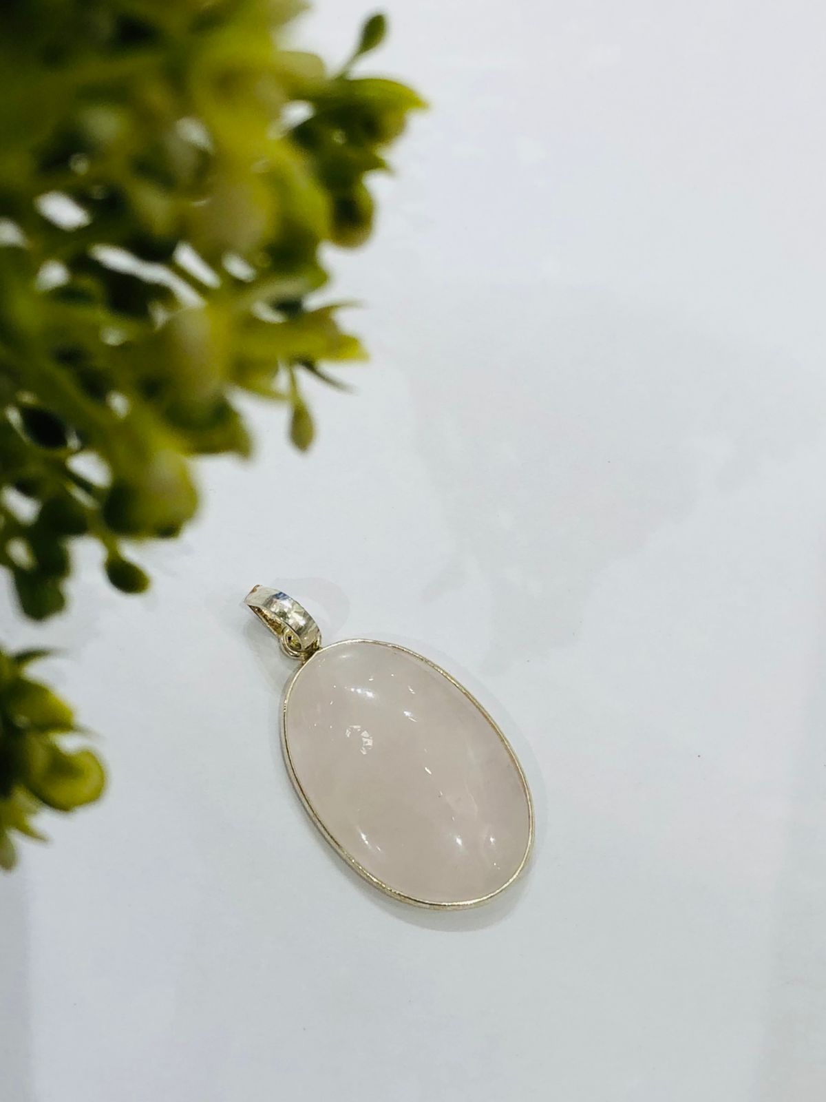 925 Silver Rose Quartz Pendant