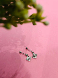 Thumbnail for 925 Silver Stone Flower Earrings