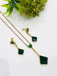 Thumbnail for Emerald Golden Pendant Set