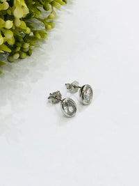 Thumbnail for 925 Silver Oval Stud Earrings