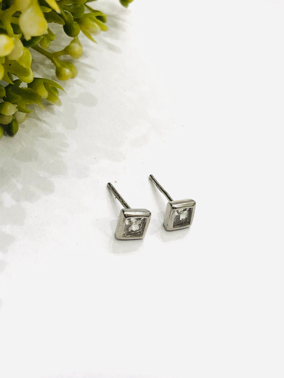 925 Silver Square Stud Earrings