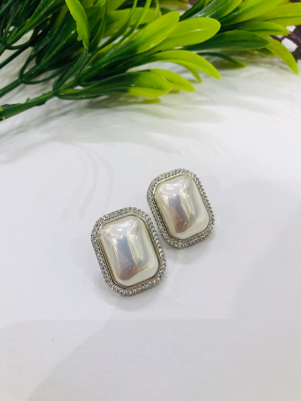 Rectangular Pearl Earrings