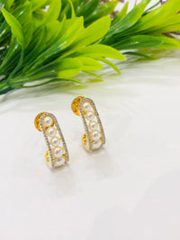 Thumbnail for Golden Hoop Pearl Earrings