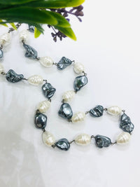Thumbnail for Grey White Pearl Necklace