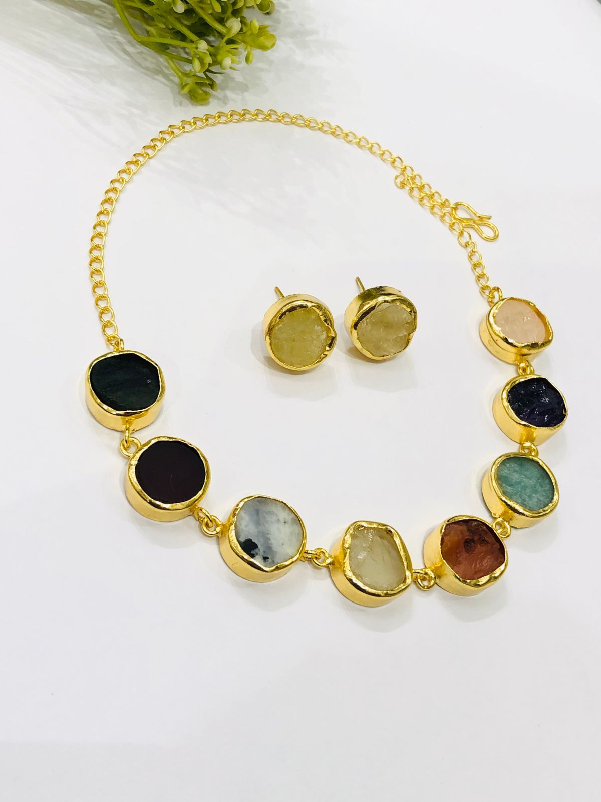 Multi Stone Necklace Set
