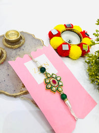 Thumbnail for Kundan Flower Rakhi