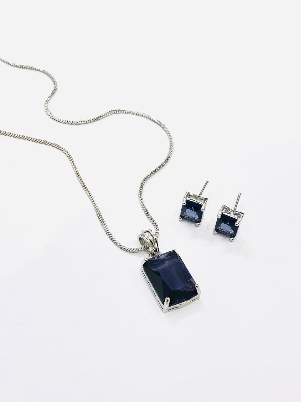 Purple Square Pendant Set