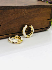 Thumbnail for Enamel Hoop Earrings