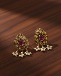 Thumbnail for Ruby Drop Antique Earrings