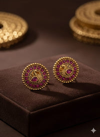 Thumbnail for Ruby Peacock Earrings
