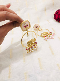 Thumbnail for Pink Elephant Motif Earrings