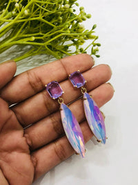 Thumbnail for Purple Crystal Drop Earrings