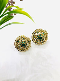 Thumbnail for Green Jadau Stud Earrings