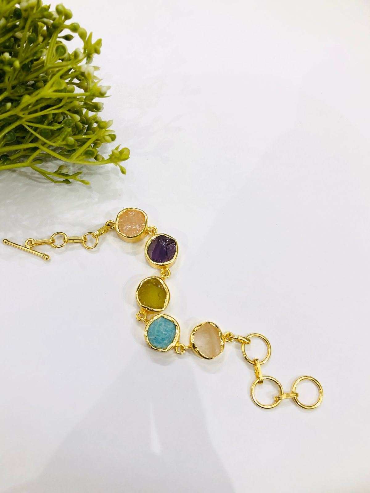 Raw Multi Stone Bracelet
