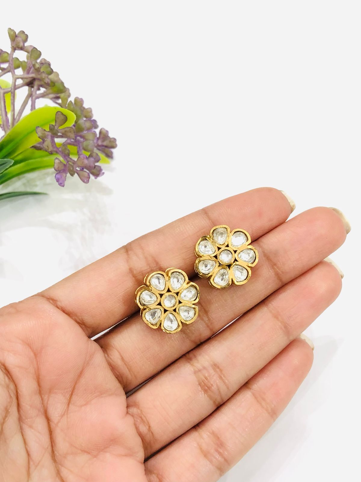 Polki Flower Sud Earrings