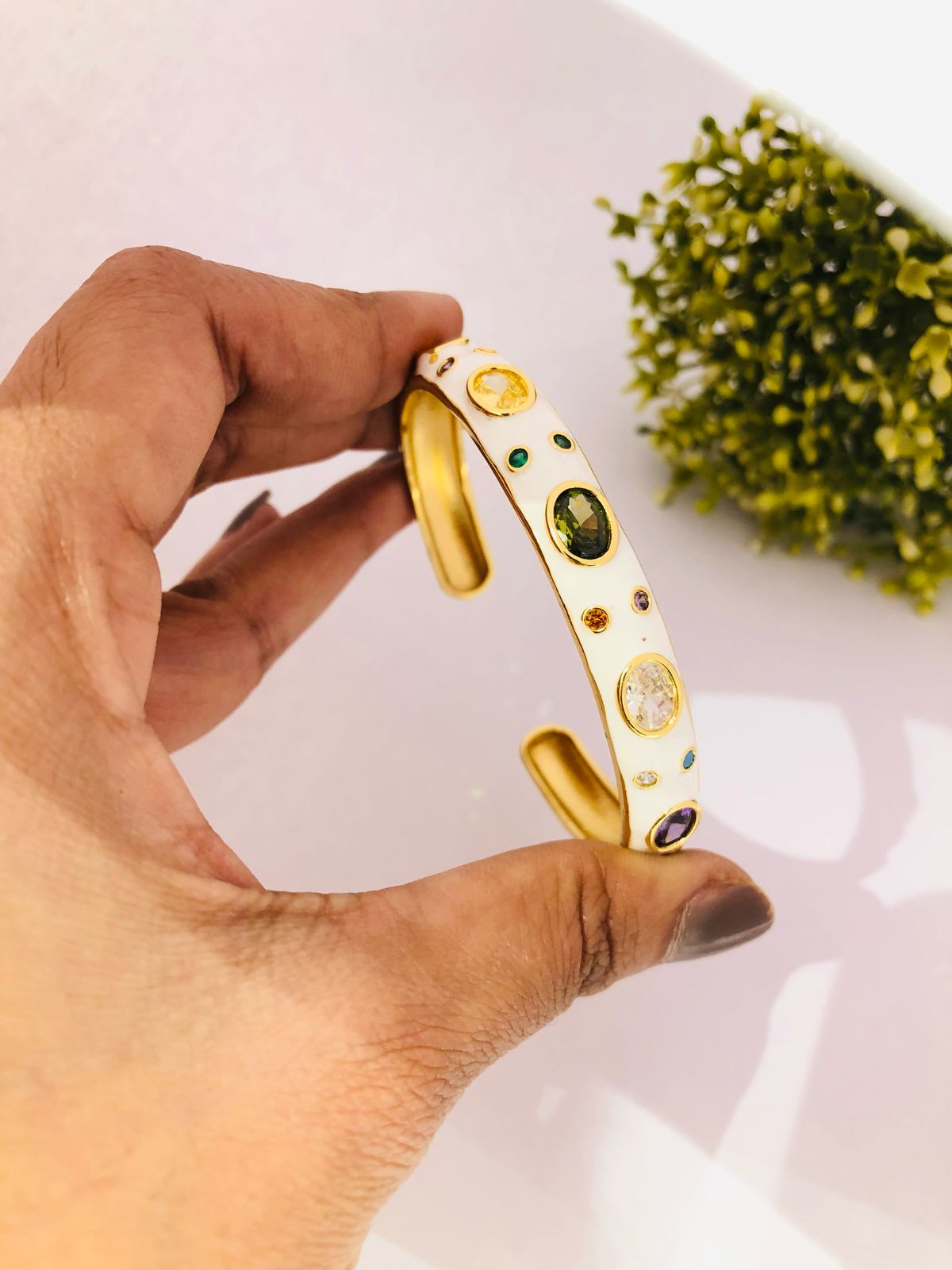 White Multi Stud Bracelet