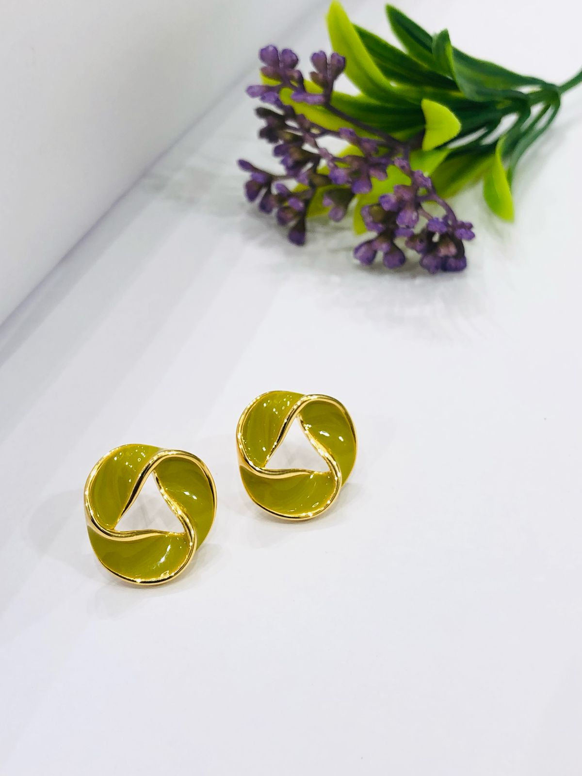 Golden Green Earrings