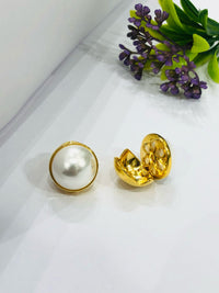Thumbnail for Golden Pearl Hoop Earrings
