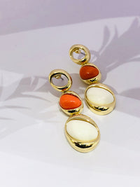 Thumbnail for Orange Pearl Golden Earrings